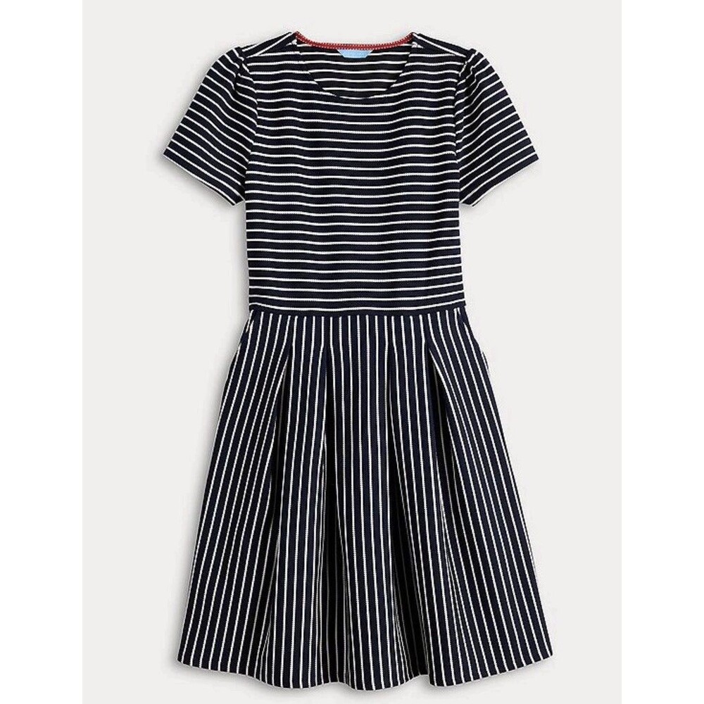 Draper James Women’s L Short Sleeve Striped Knit Dress Nautical NEW - Picture 2 of 15